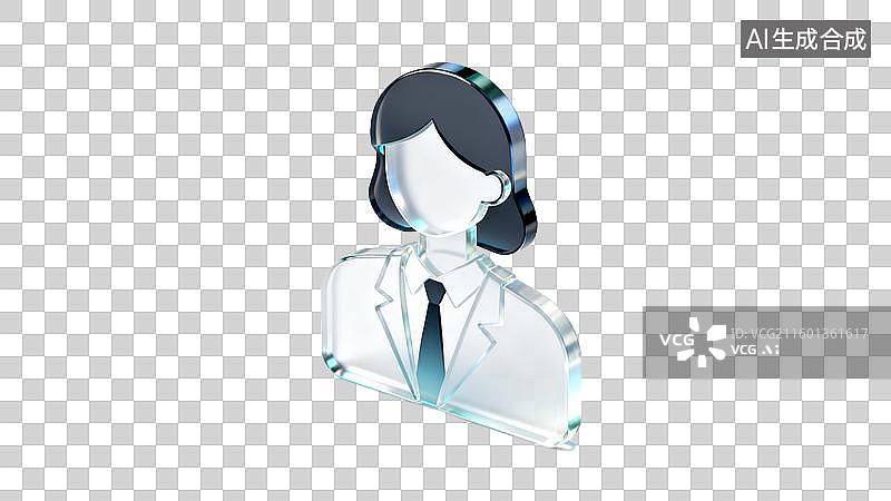 【AI数字艺术】透明玻璃质感女性职业形象图片素材