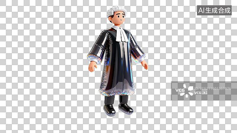 【AI数字艺术】穿着独特全息律师袍的人物图片素材