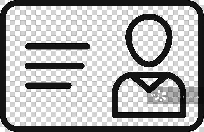 身份证明卡图标轮廓集合图片素材