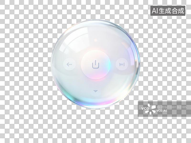 【AI数字艺术】家居环境智能控制中心3D轻拟物风格透明科技科幻插画元素设计新质生产力玻璃球体漂浮触摸界面设计图片素材