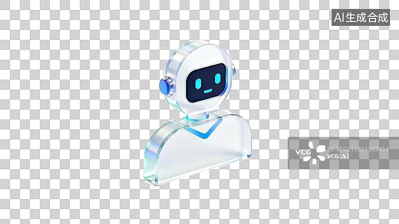 【AI数字艺术】透明科技感机器人形象图片素材