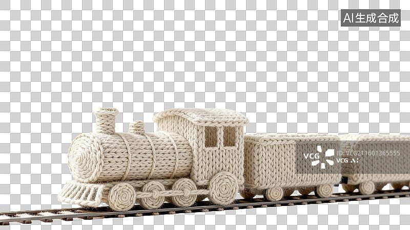 【AI数字艺术】手工编织的玩具火车图片素材