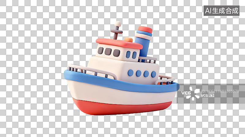 【AI数字艺术】可爱彩色儿童玩具船图片素材