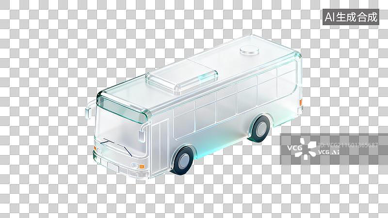 【AI数字艺术】透明现代风格公交图示图片素材