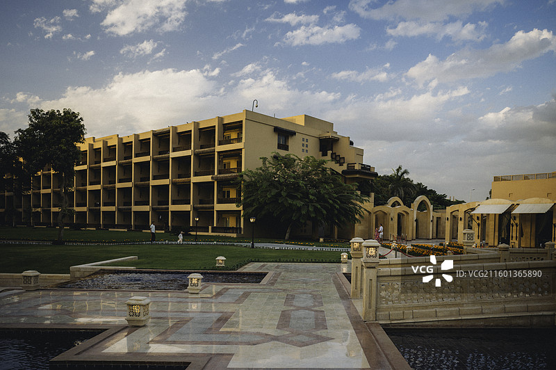 埃及开罗 米娜宫 金字塔 外景 黄昏图片素材