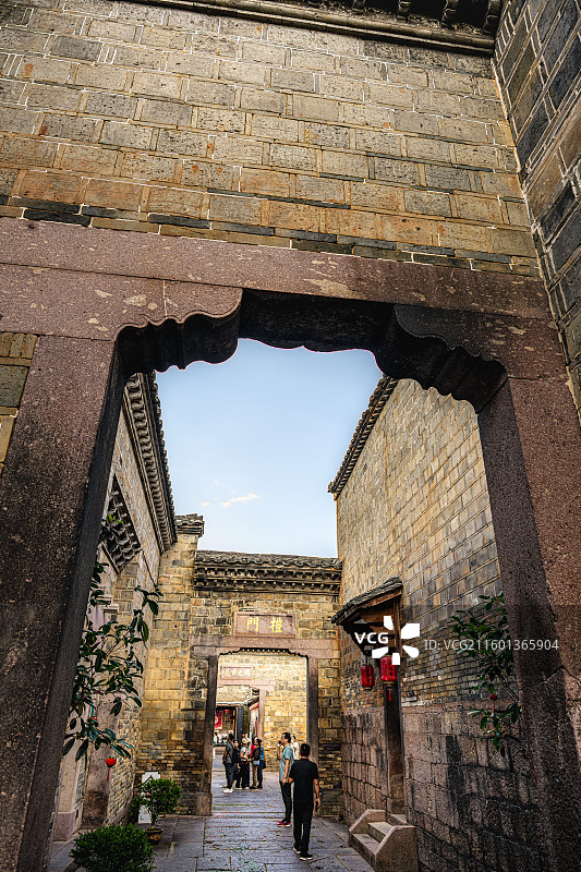 尚书第 古建筑群的甬道阴刻石匾 泰宁县博物馆 福建三明旅游 李春烨府第 明代历史保护建筑图片素材