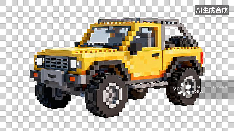 【AI数字艺术】像素艺术风格黄色越野车图片素材