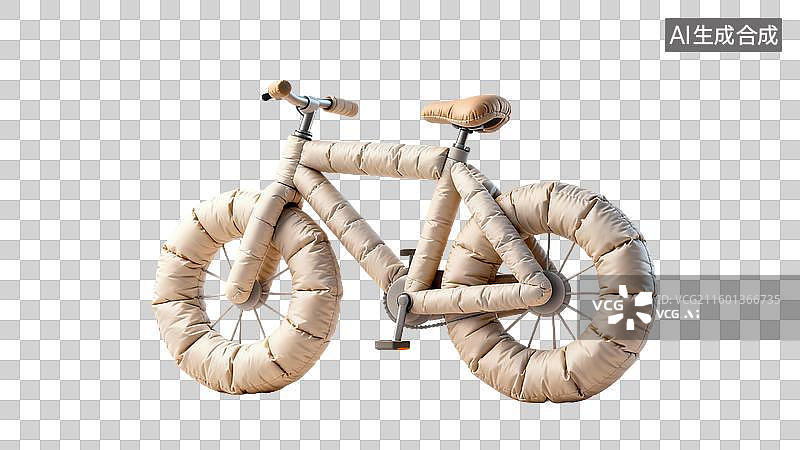 【AI数字艺术】天然材料制作的创意自行车图片素材