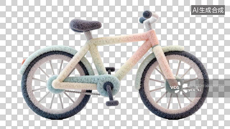 【AI数字艺术】彩色毛毡自行车装饰模型图片素材