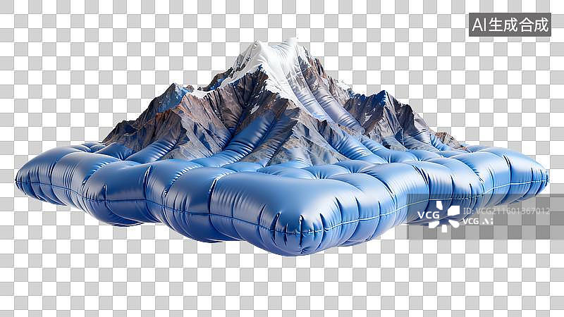 【AI数字艺术】蓝色云朵上的数字山峰图图片素材