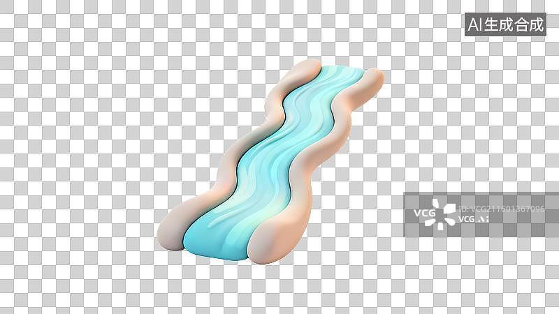 【AI数字艺术】抽象3D波浪水流设计图图片素材