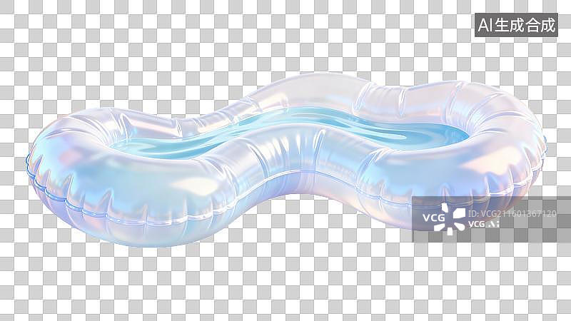 【AI数字艺术】闪亮的充气游泳浮排图片素材