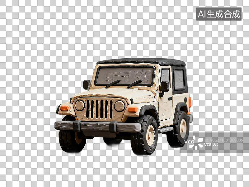 【AI数字艺术】小型米色越野模型车图片素材
