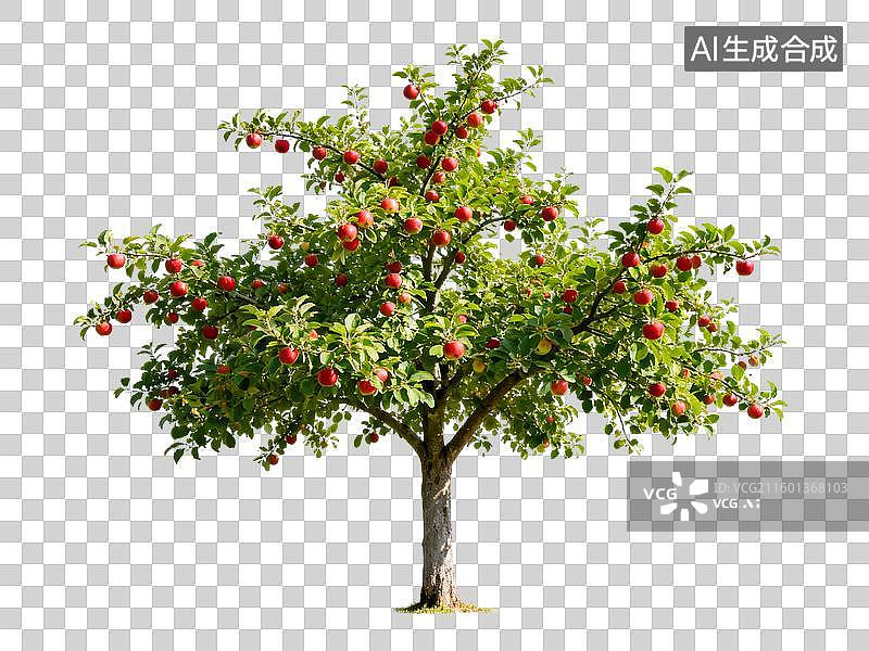 【AI数字艺术】满是红苹果的 vibrant 苹果树图片素材