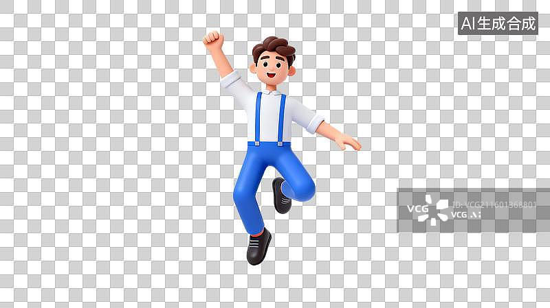 【AI数字艺术】快乐跳跃的年轻男子图片素材