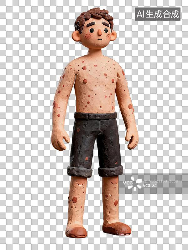 【AI数字艺术】身上有斑点的黏土人偶图片素材