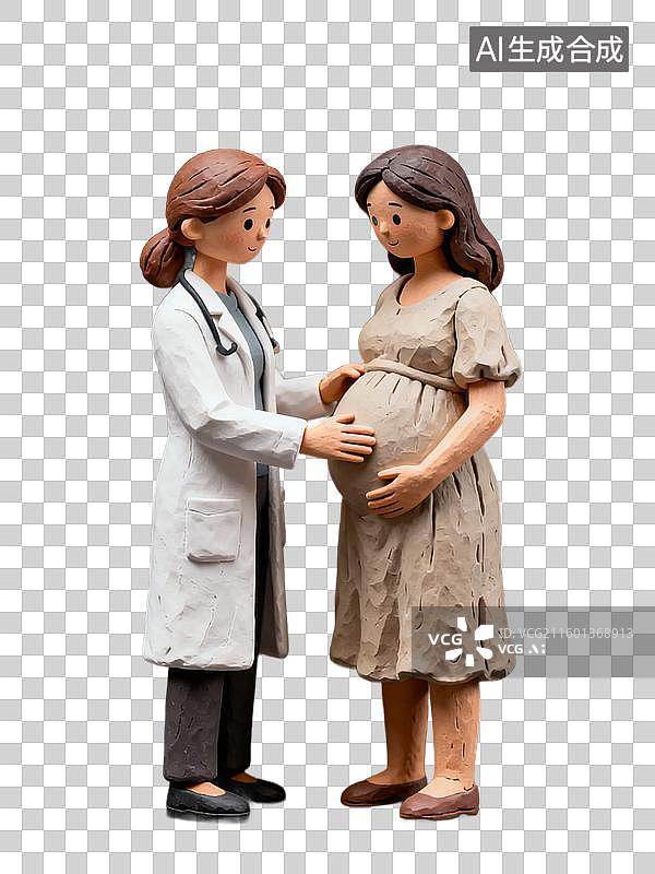 【AI数字艺术】医生为孕妇进行产前检查图片素材