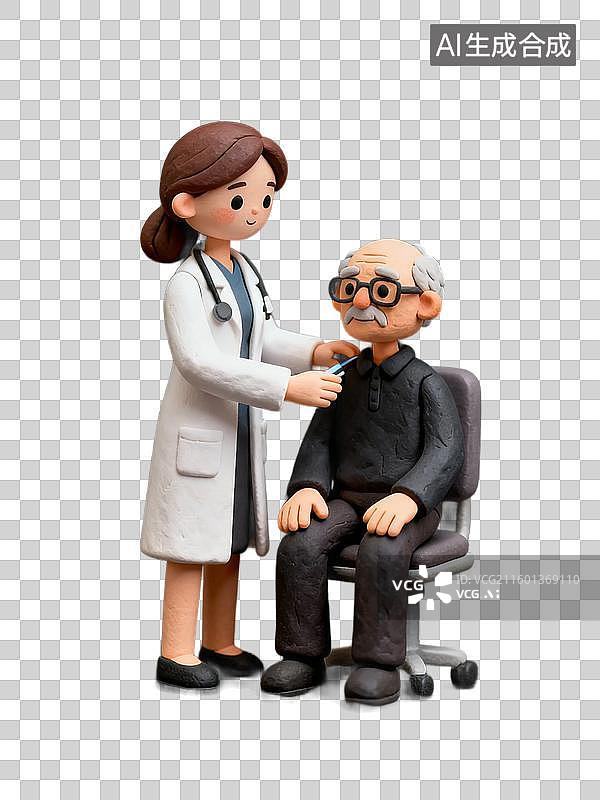 【AI数字艺术】医生为老年患者进行检查图片素材