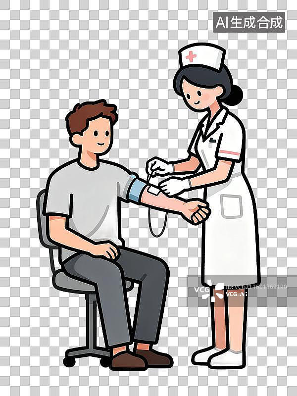 【AI数字艺术】护士为患者测量血压场景图片素材