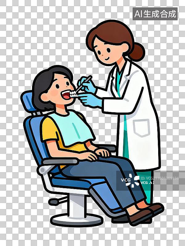 【AI数字艺术】牙医为患者进行牙齿检查图片素材