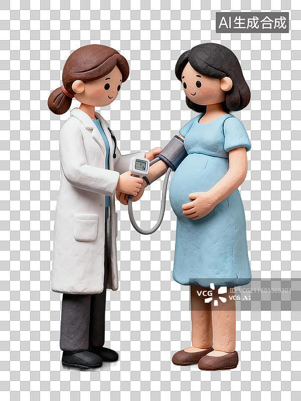 【AI数字艺术】医生为孕妇检查血压图片素材