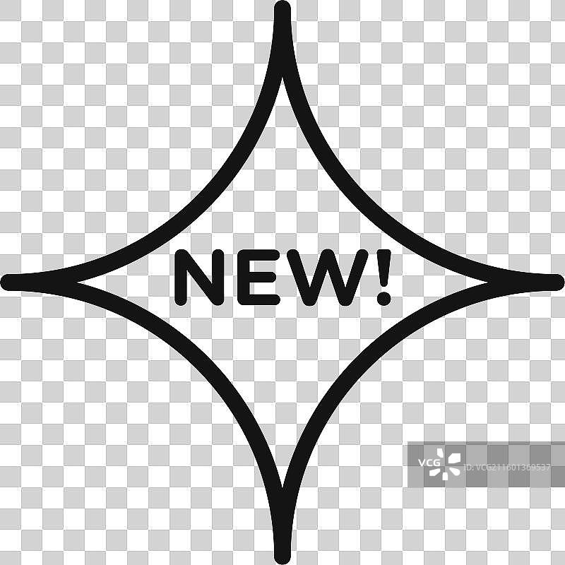 黑色背景下的新符号图标轮廓集合图片素材