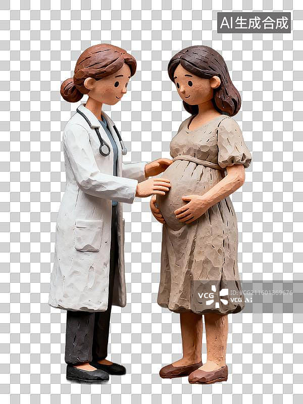【AI数字艺术】医生为孕妇进行产前检查图片素材