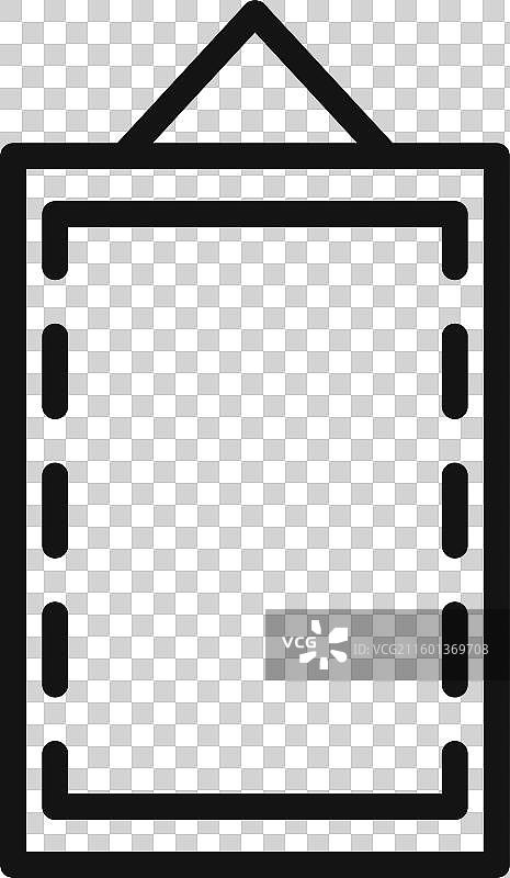 黑色和白色相框轮廓图标集合图片素材