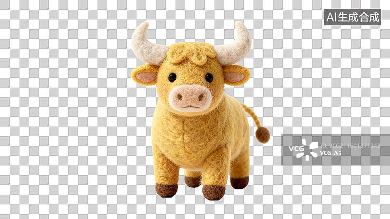 【AI数字艺术】可爱毛绒玩具牛图片素材