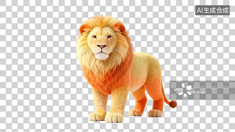 【AI数字艺术】色彩鲜艳的雄壮狮子图片素材