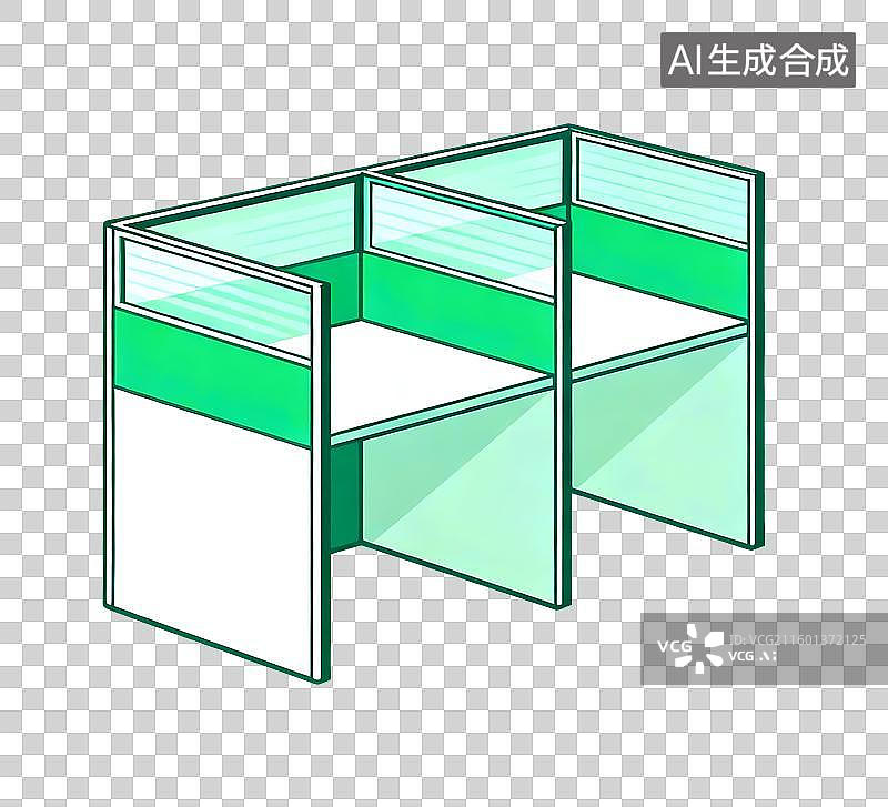 【AI数字艺术】三维办公隔断免扣元素图片素材