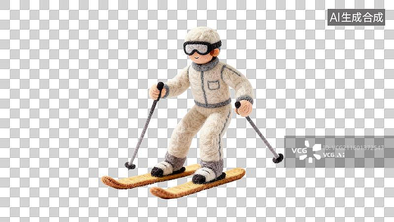 【AI数字艺术】穿着滑雪装备滑雪的人图片素材