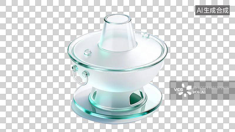 【AI数字艺术】透明玻璃特色火锅器具图片素材