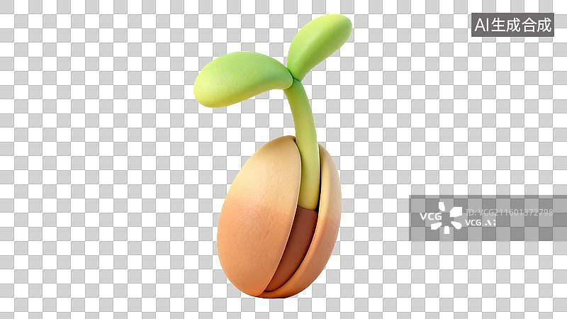 【AI数字艺术】种子里萌发的幼小植物图片素材