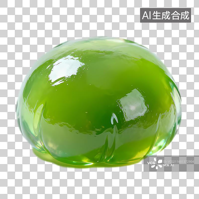 【AI数字艺术】闪亮绿色胶状物体图片素材