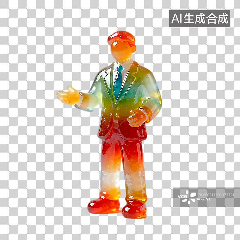 【AI数字艺术】彩色软糖制成的站立人物图片素材