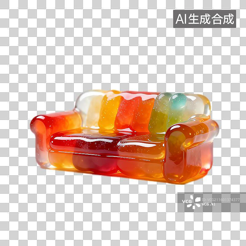 【AI数字艺术】色彩斑斓的胶糖沙发造型图片素材
