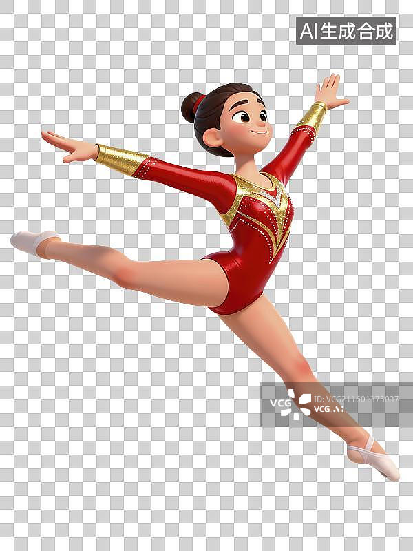 【AI数字艺术】3D花样游泳运动员插画图片素材