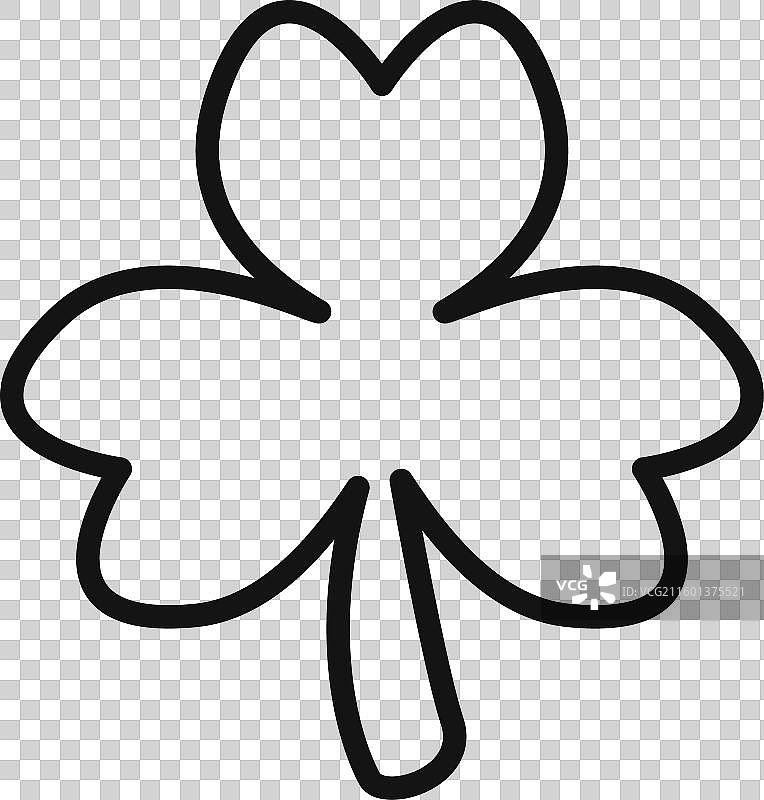 圣帕特里克节三叶草图标轮廓合集图片素材