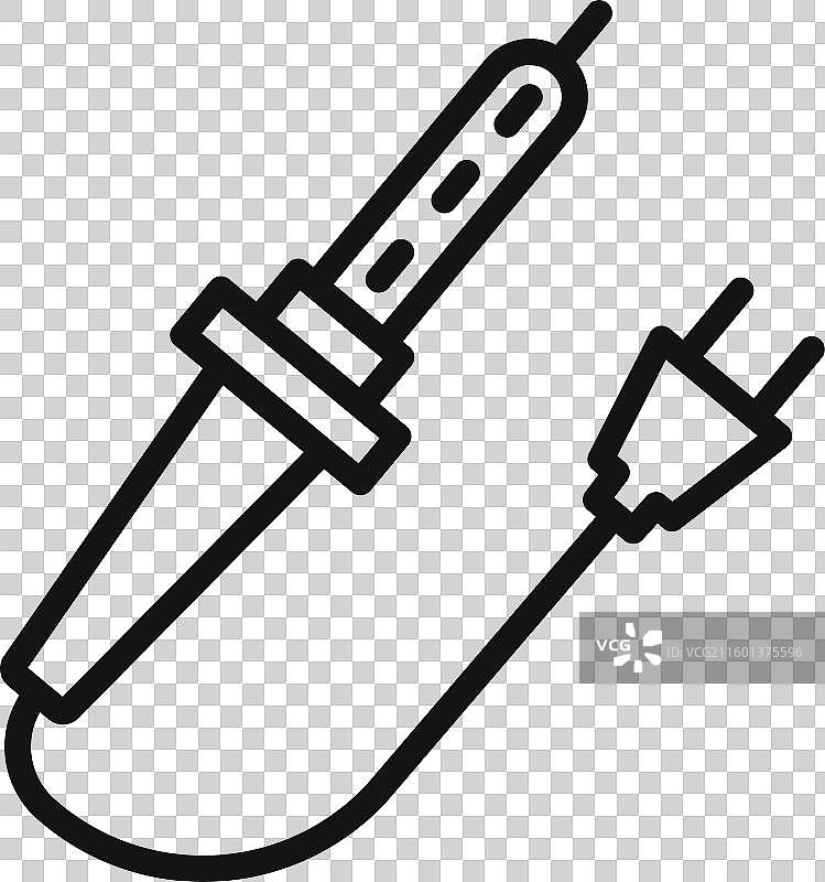 电烙铁图标2黑色轮廓合集图片素材