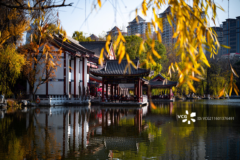 西宁人民公园秋图片素材