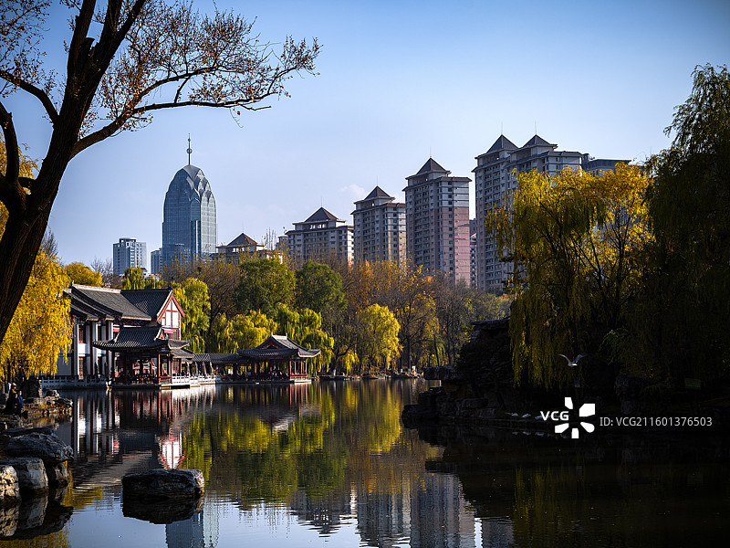 西宁人民公园秋图片素材