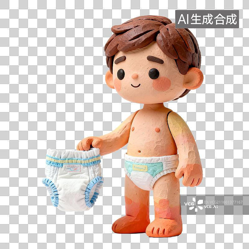 【AI数字艺术】穿纸尿布的可爱小孩图片素材
