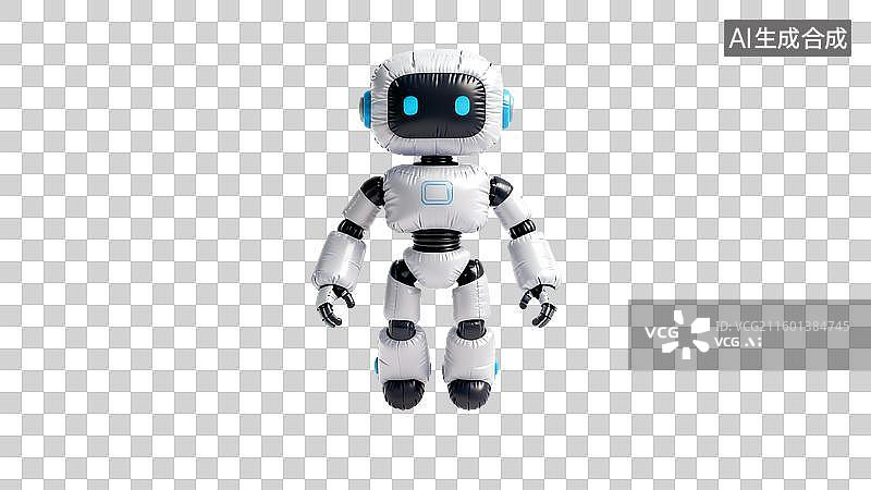 【AI数字艺术】白色机械结构带蓝眼机器人图片素材