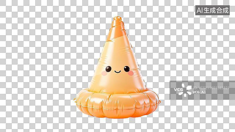 【AI数字艺术】可爱带笑脸充气交通锥图片素材