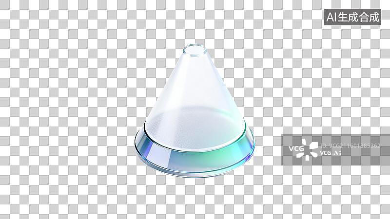 【AI数字艺术】透明锥形物体带彩色基底图片素材