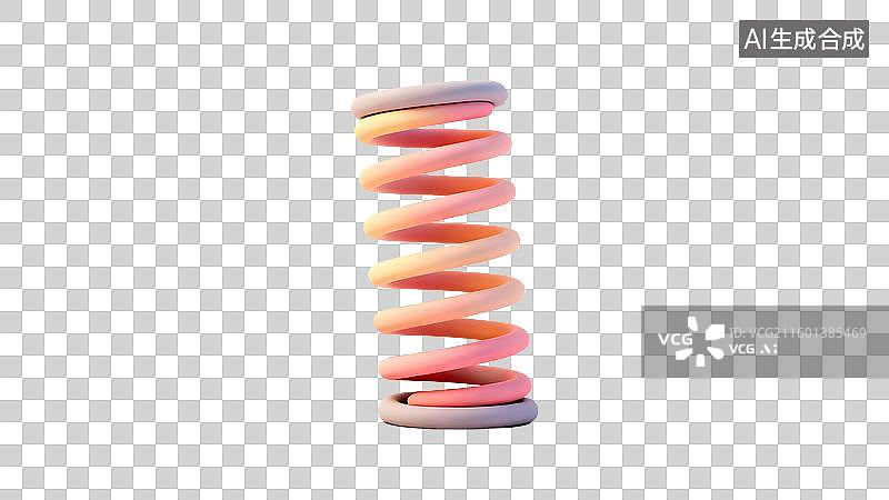 【AI数字艺术】色彩柔和的螺旋弹簧图片素材