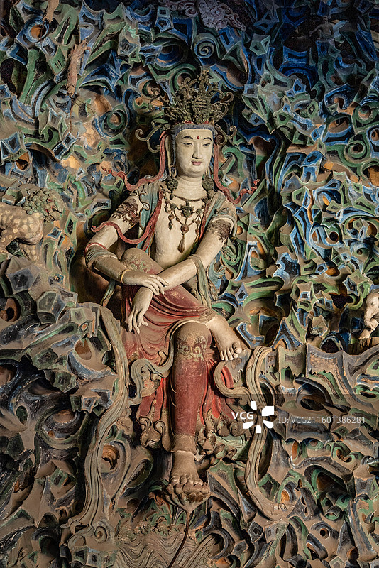 隆兴寺摩尼殿倒坐观音图片素材