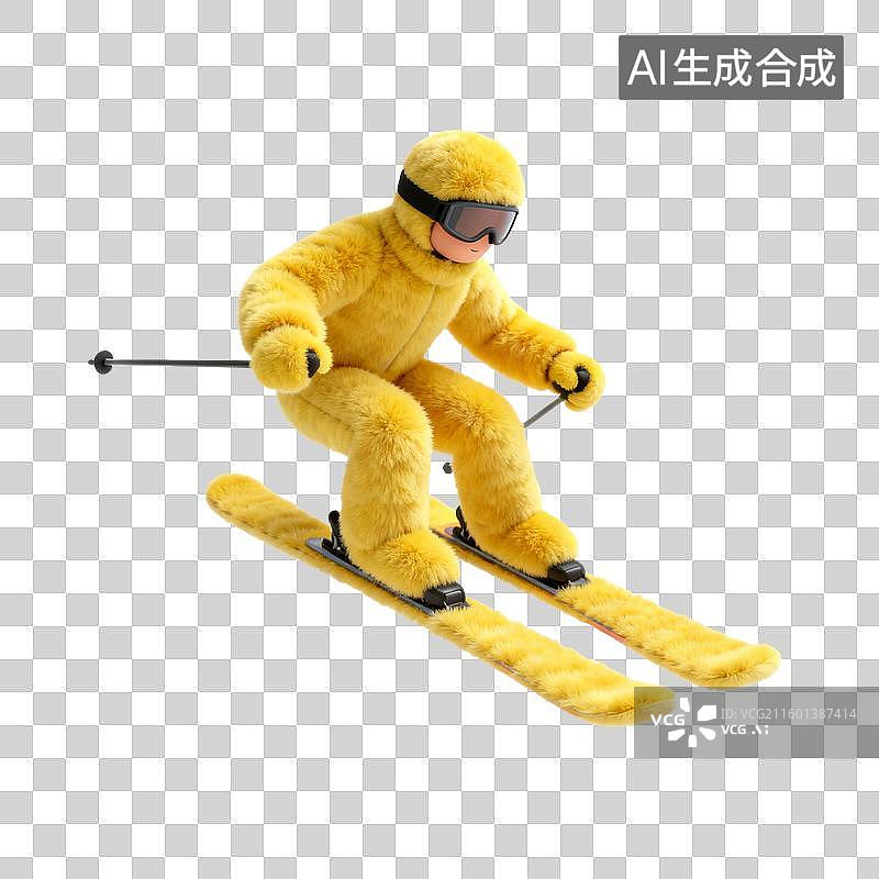 【AI数字艺术】毛绒滑雪运动员图片素材