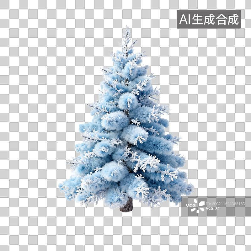 【AI数字艺术】毛绒材质的雾凇装饰树图片素材